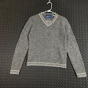 Express Bleus Women's Sweater Gray Wool V-Neck Size M Made in Hong Kong Vintage‎